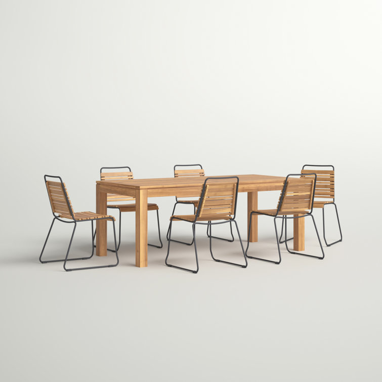 Hykkon Braeden Rectangular 6 Person 200Cm Long Dining Set Wayfair.co.uk